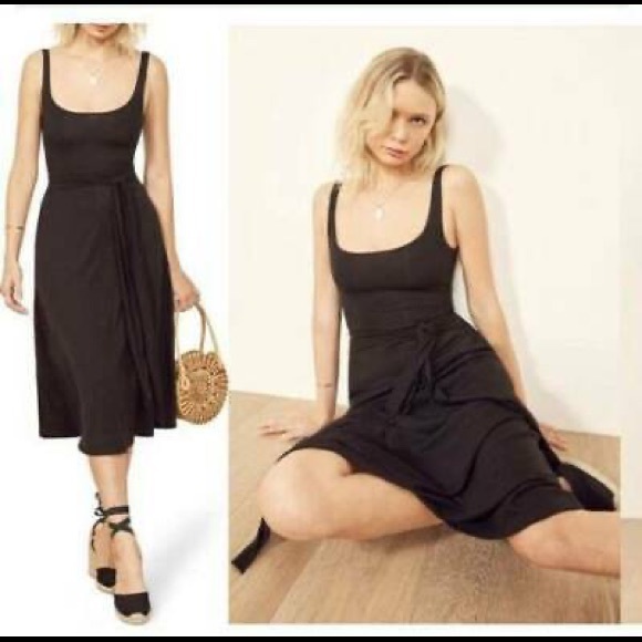 **SOLD** Reformation August black dress with pockets - Picture 2 of 7